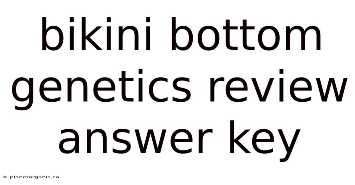 Bikini Bottom Genetics Review Answer Key