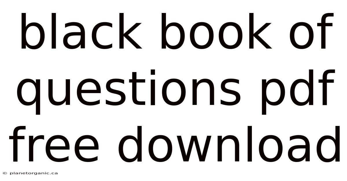 Black Book Of Questions Pdf Free Download