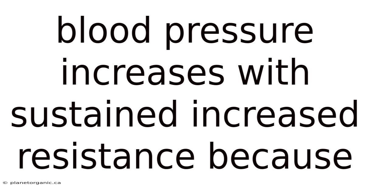 Blood Pressure Increases With Sustained Increased Resistance Because