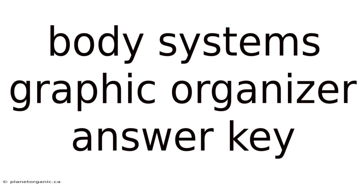 Body Systems Graphic Organizer Answer Key