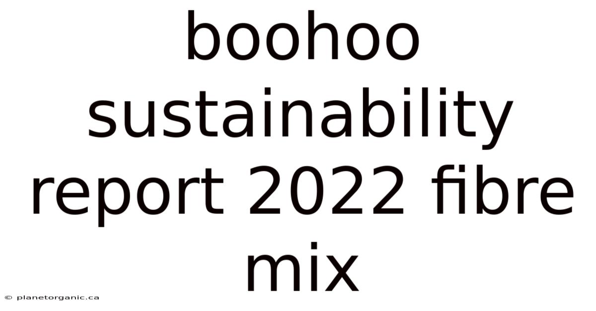 Boohoo Sustainability Report 2022 Fibre Mix