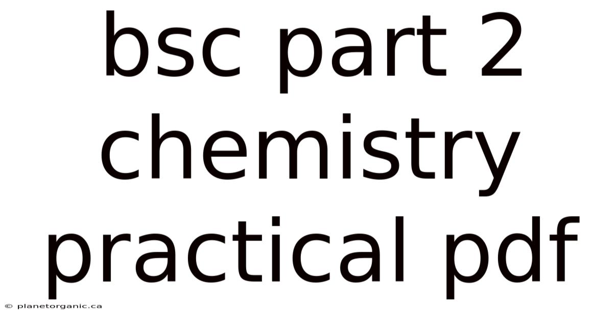 Bsc Part 2 Chemistry Practical Pdf