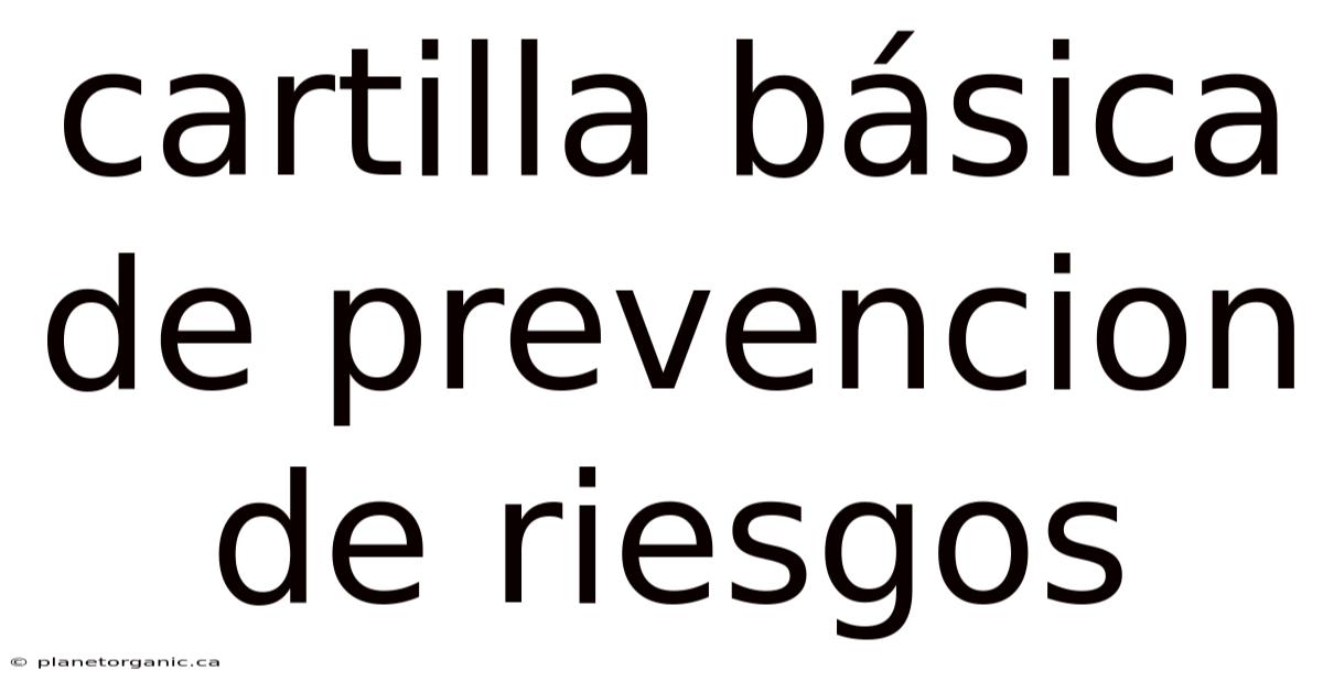 Cartilla Básica De Prevencion De Riesgos