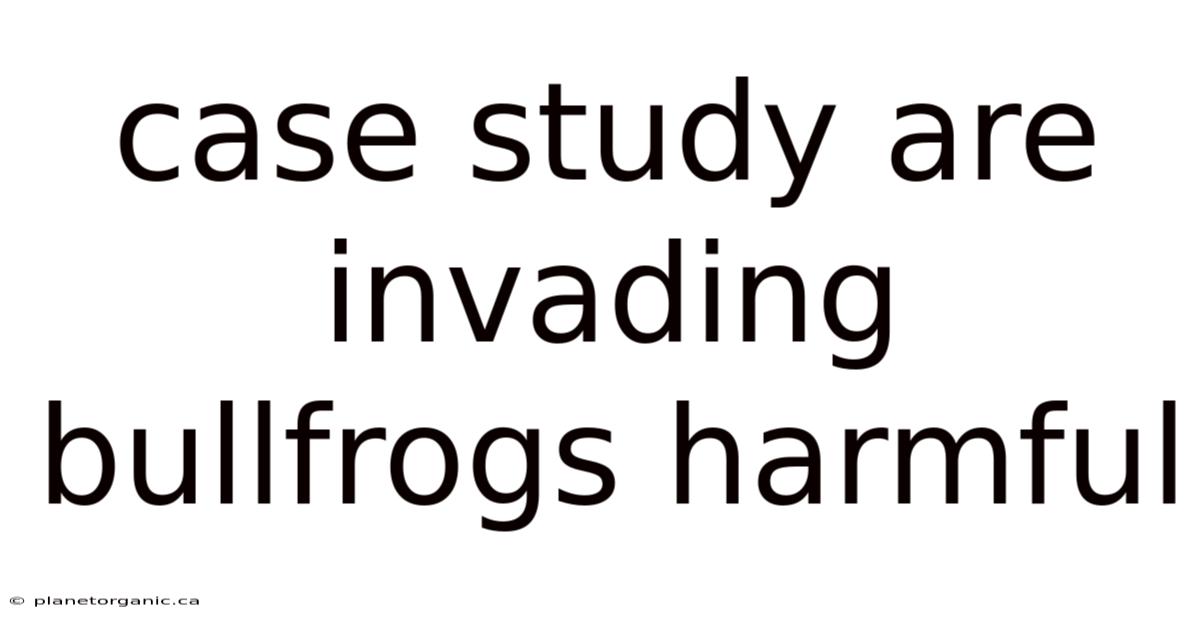 Case Study Are Invading Bullfrogs Harmful