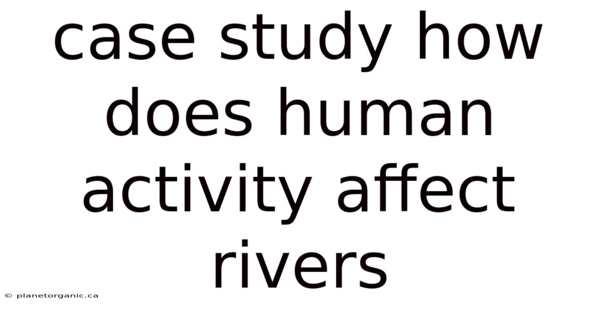 Case Study How Does Human Activity Affect Rivers