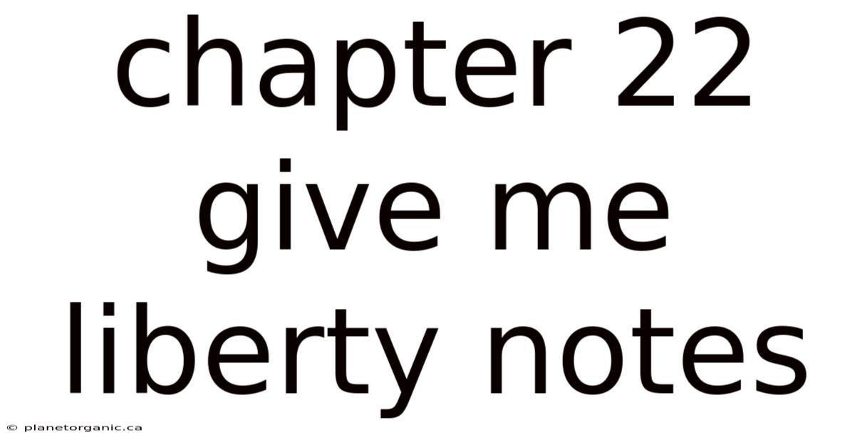 Chapter 22 Give Me Liberty Notes