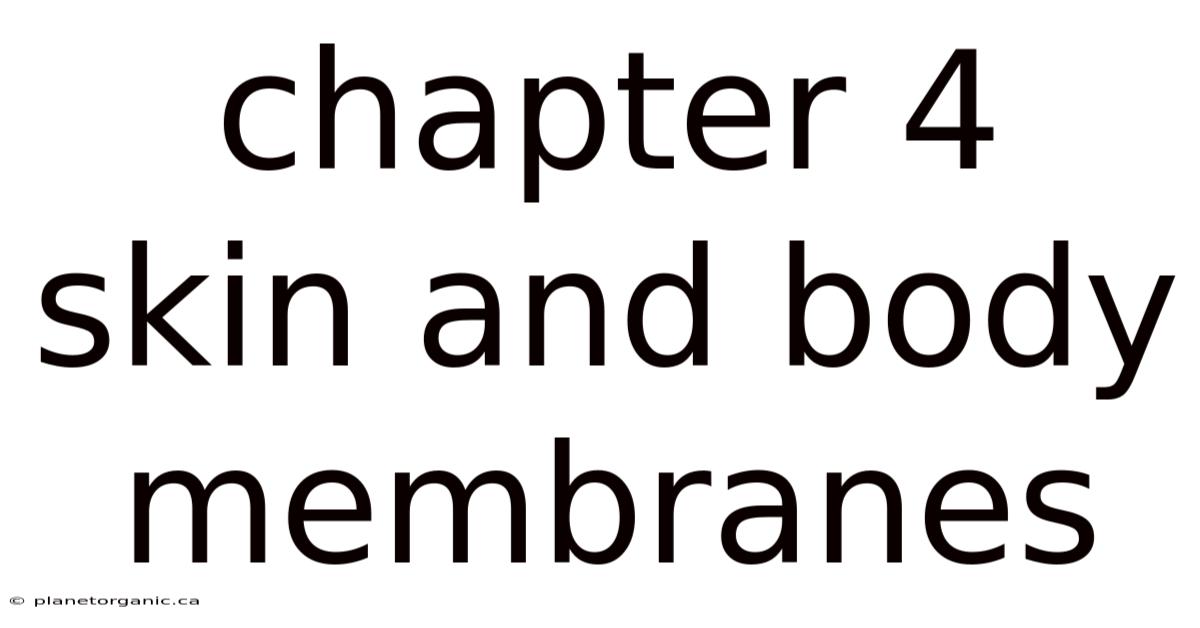 Chapter 4 Skin And Body Membranes