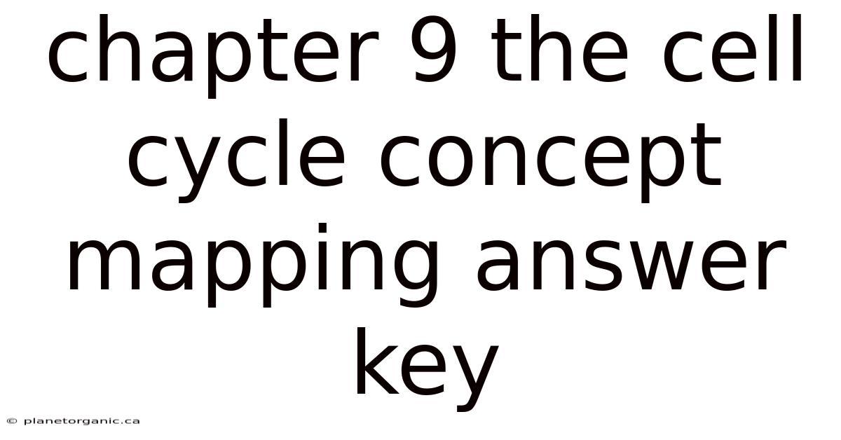 Chapter 9 The Cell Cycle Concept Mapping Answer Key