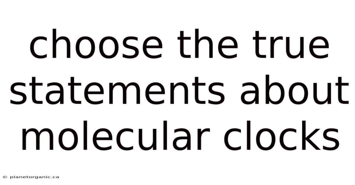Choose The True Statements About Molecular Clocks