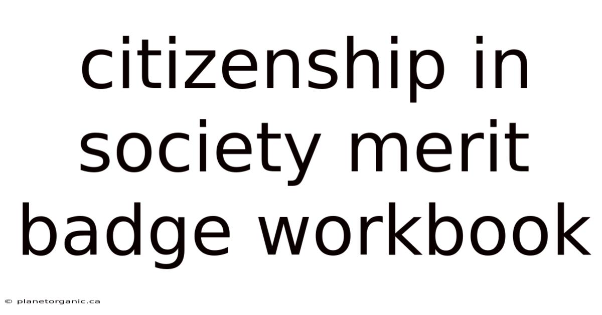 Citizenship In Society Merit Badge Workbook