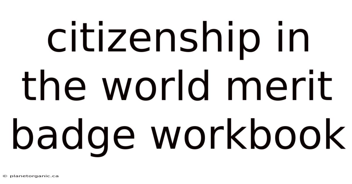 Citizenship In The World Merit Badge Workbook