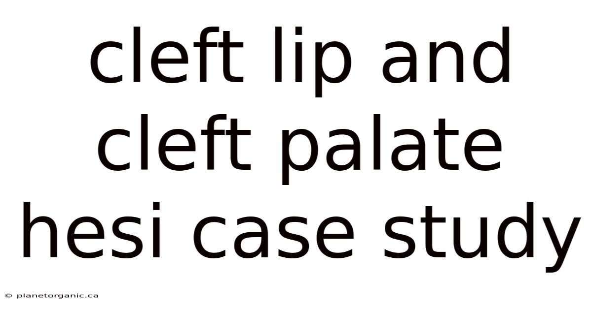 Cleft Lip And Cleft Palate Hesi Case Study