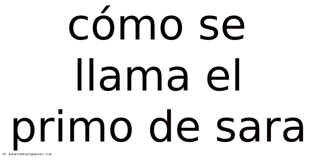 Cómo Se Llama El Primo De Sara