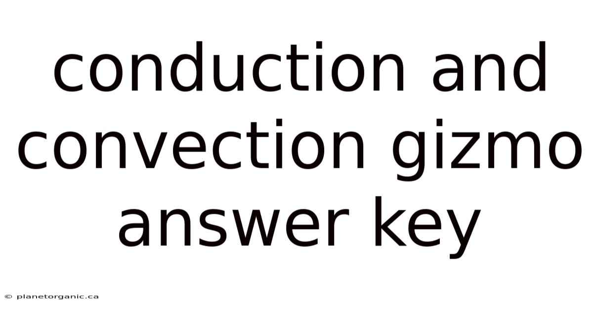 Conduction And Convection Gizmo Answer Key