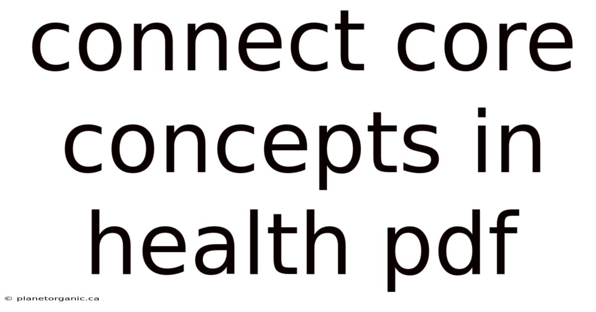 Connect Core Concepts In Health Pdf