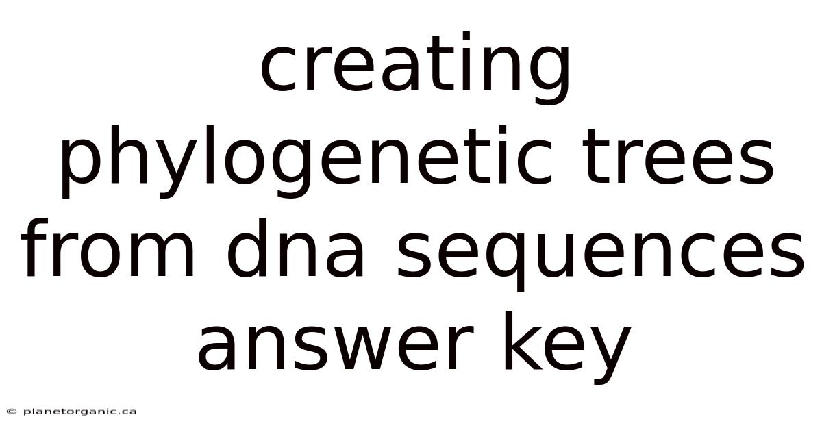 Creating Phylogenetic Trees From Dna Sequences Answer Key
