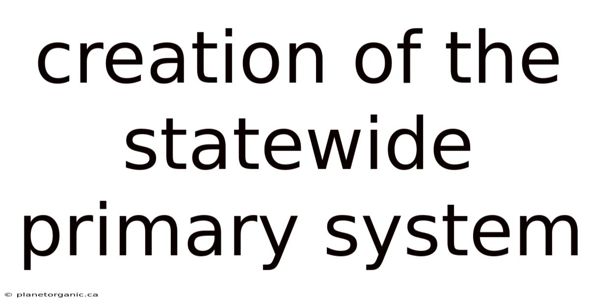Creation Of The Statewide Primary System