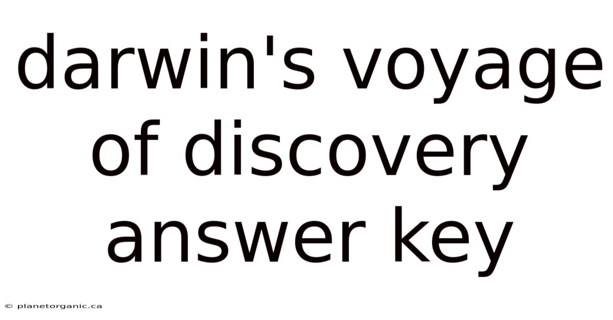 Darwin's Voyage Of Discovery Answer Key