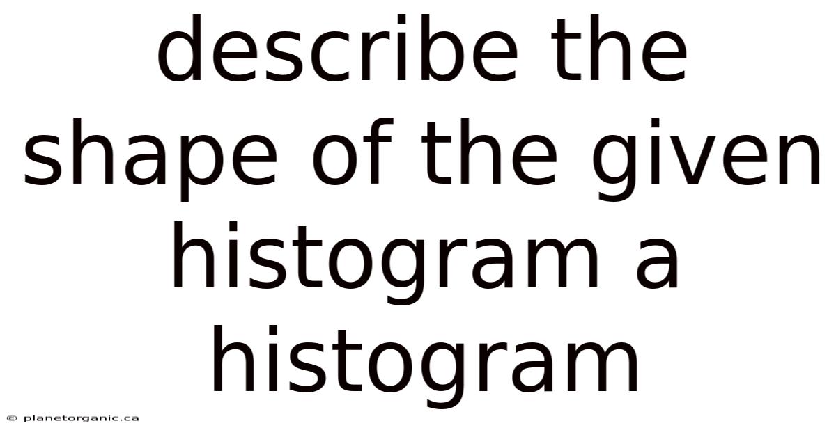 Describe The Shape Of The Given Histogram A Histogram