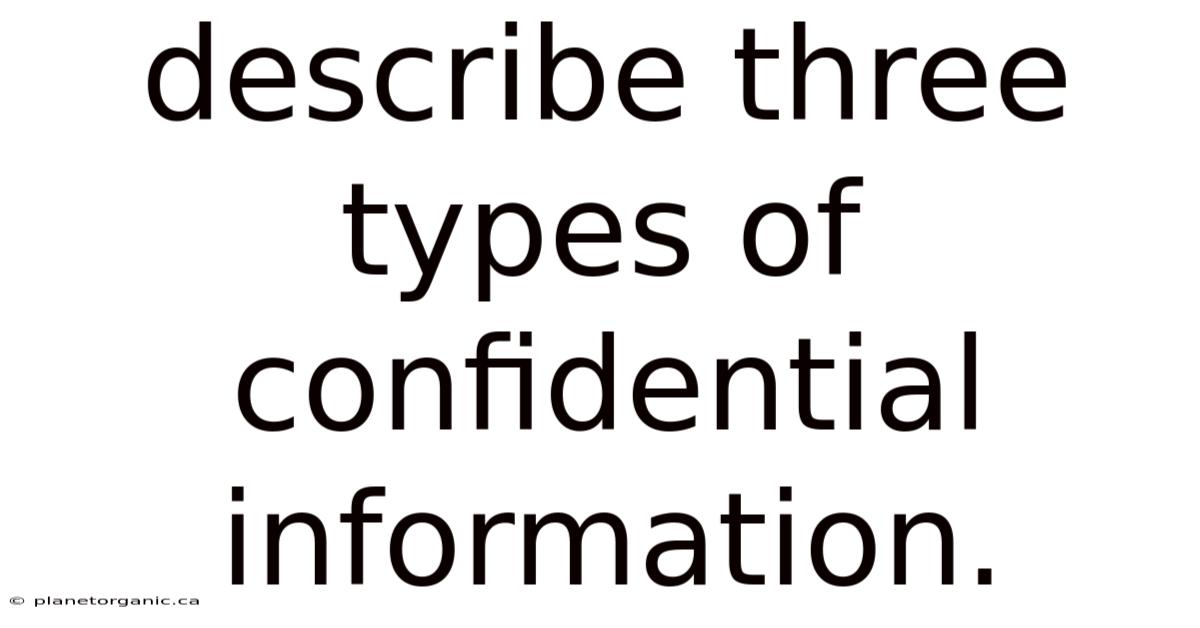 Describe Three Types Of Confidential Information.