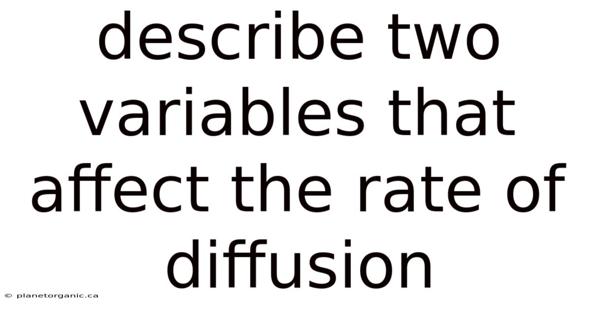 Describe Two Variables That Affect The Rate Of Diffusion