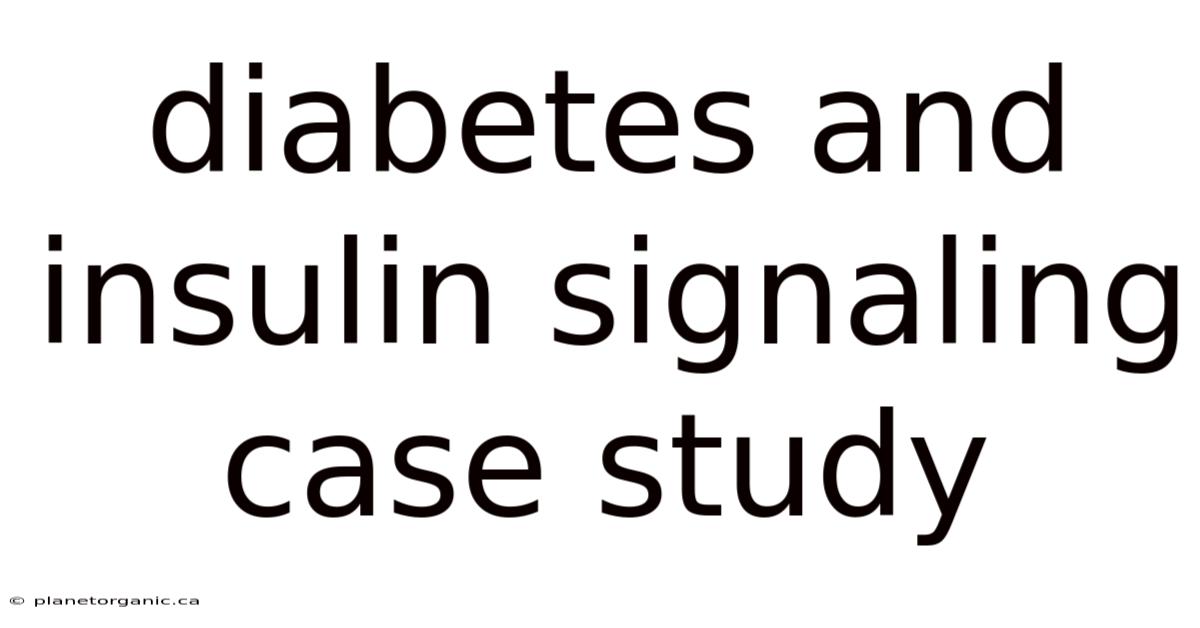 Diabetes And Insulin Signaling Case Study