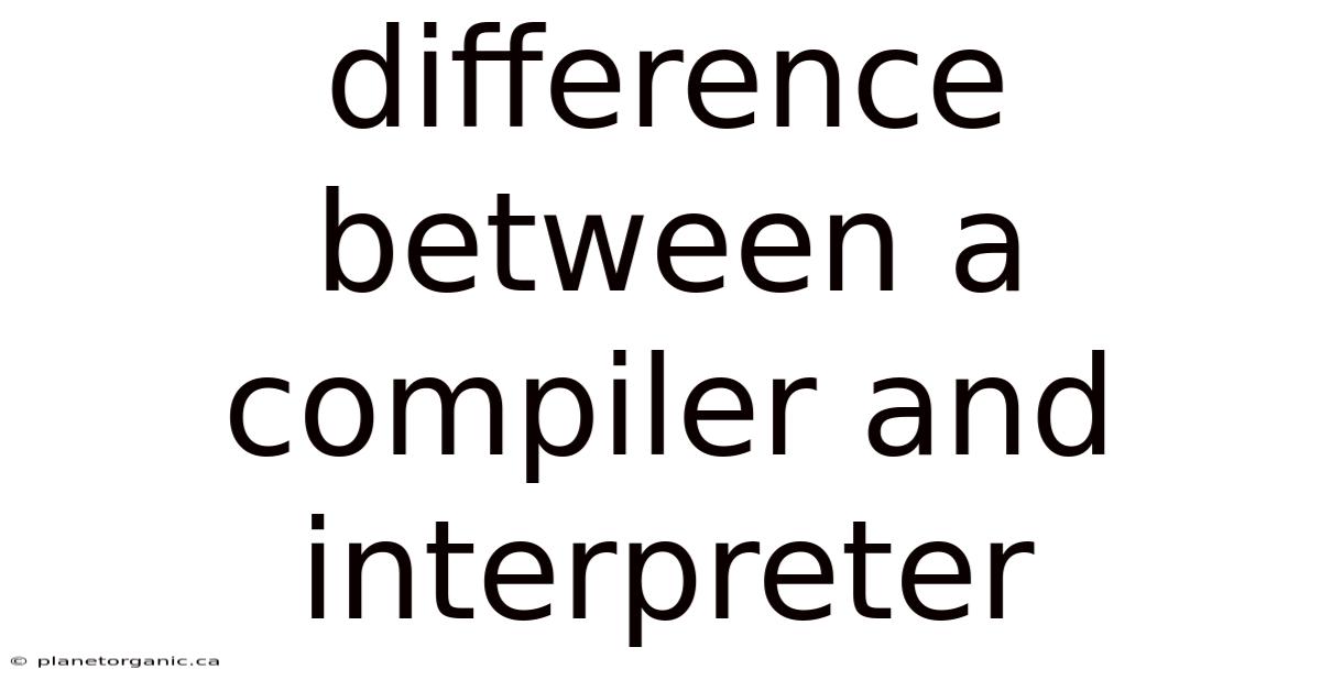 Difference Between A Compiler And Interpreter
