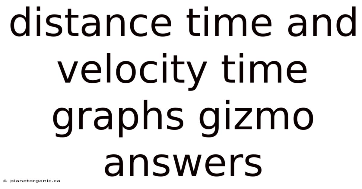 Distance Time And Velocity Time Graphs Gizmo Answers