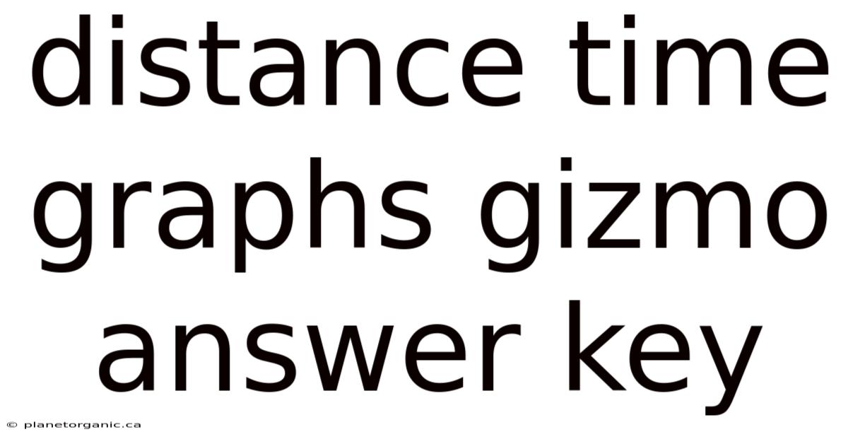 Distance Time Graphs Gizmo Answer Key