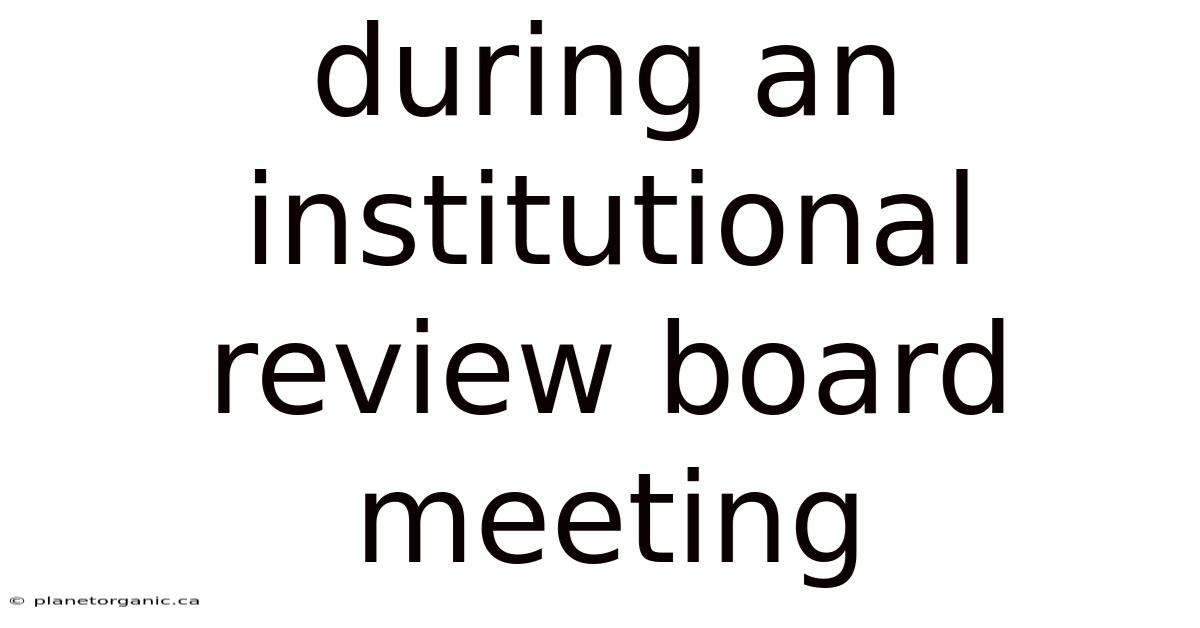 During An Institutional Review Board Meeting