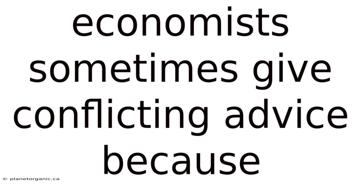 Economists Sometimes Give Conflicting Advice Because