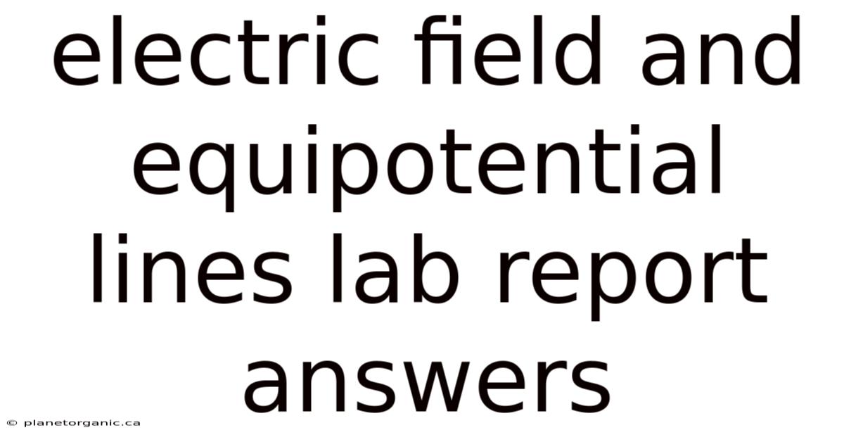 Electric Field And Equipotential Lines Lab Report Answers