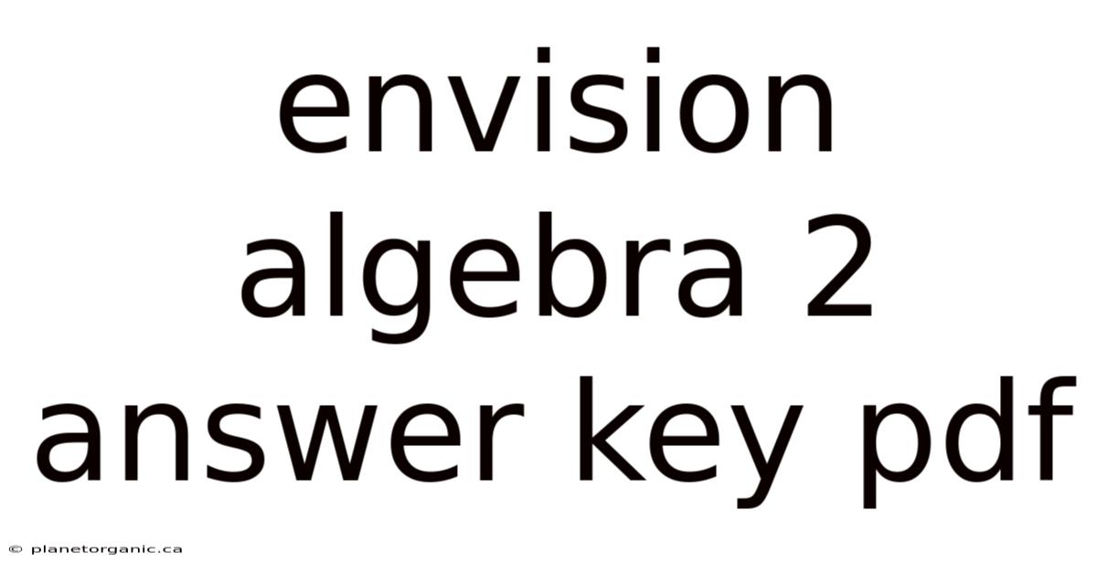 Envision Algebra 2 Answer Key Pdf