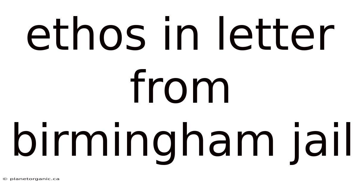 Ethos In Letter From Birmingham Jail