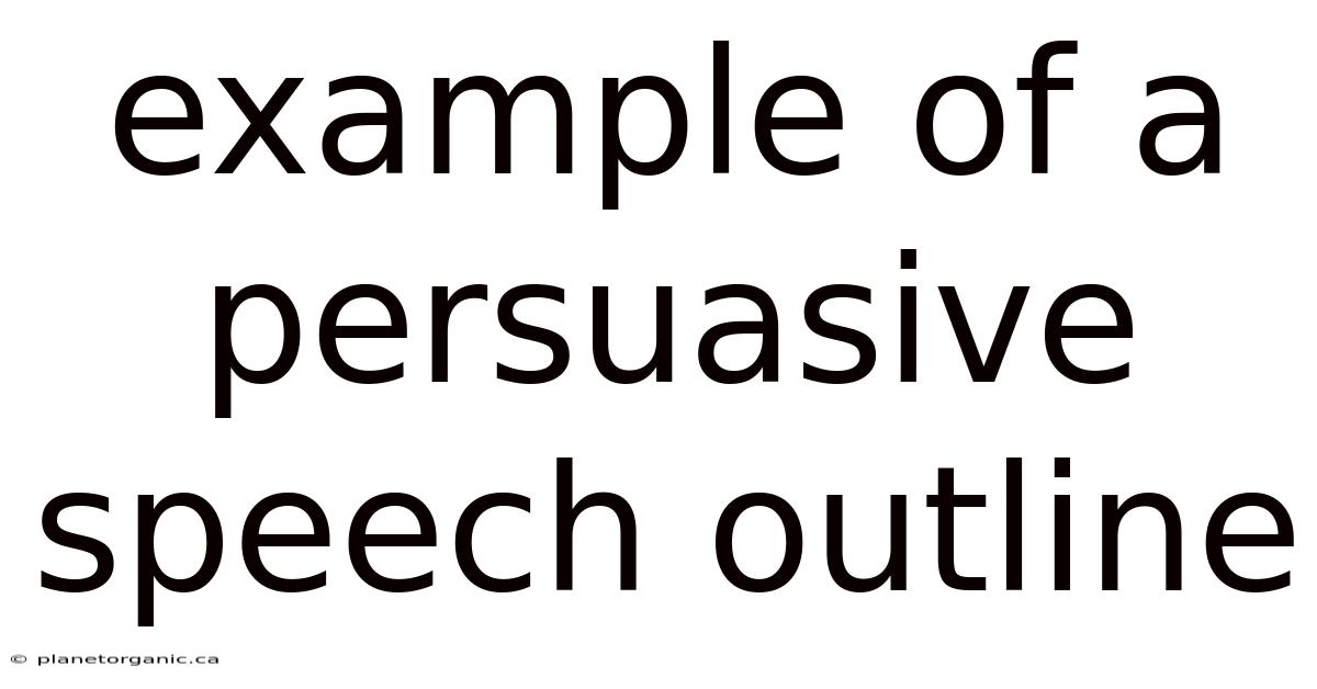 Example Of A Persuasive Speech Outline
