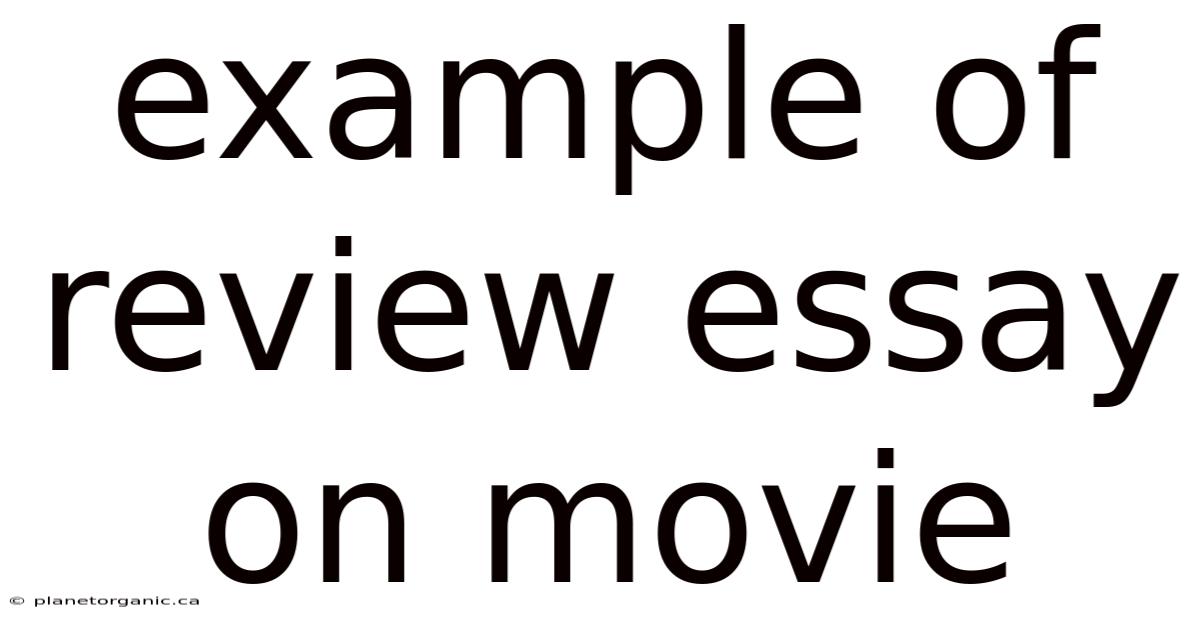 Example Of Review Essay On Movie