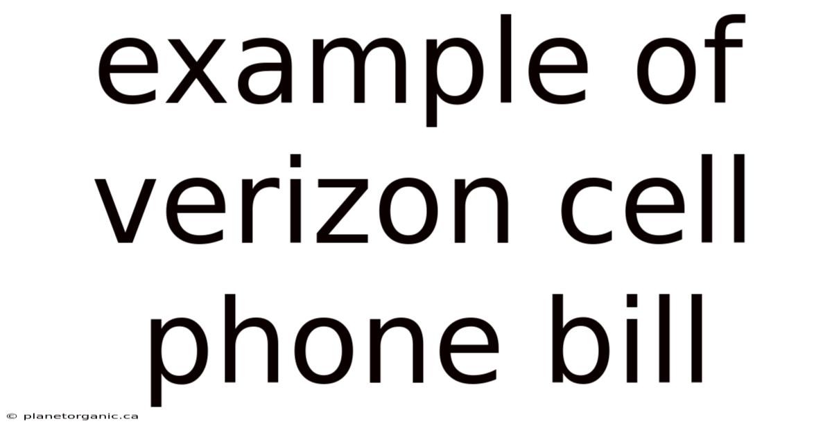 Example Of Verizon Cell Phone Bill