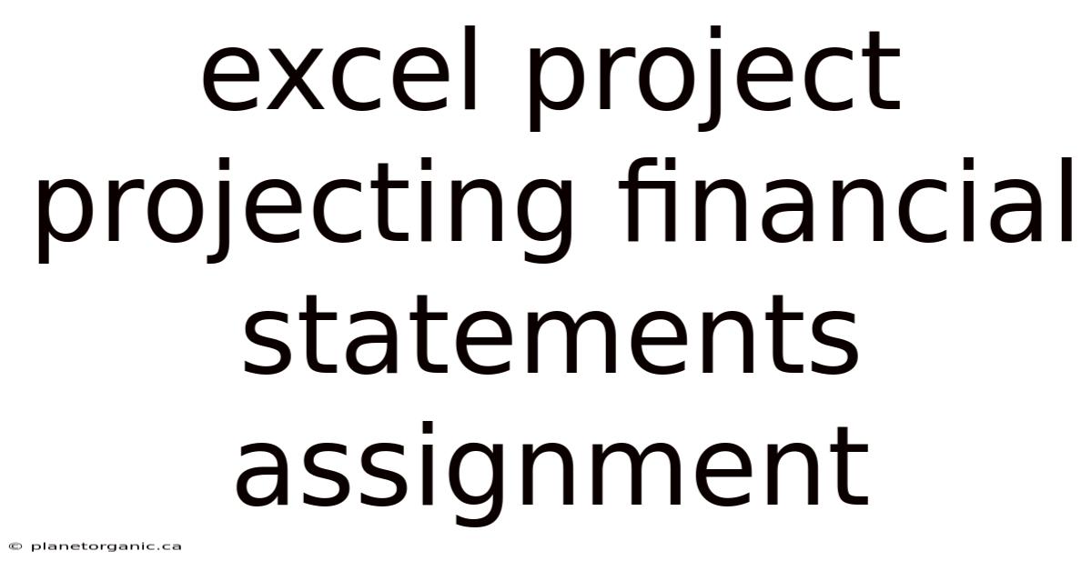 Excel Project Projecting Financial Statements Assignment