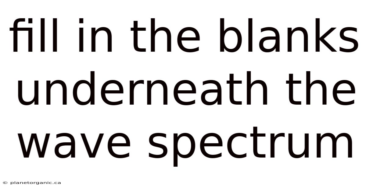 Fill In The Blanks Underneath The Wave Spectrum