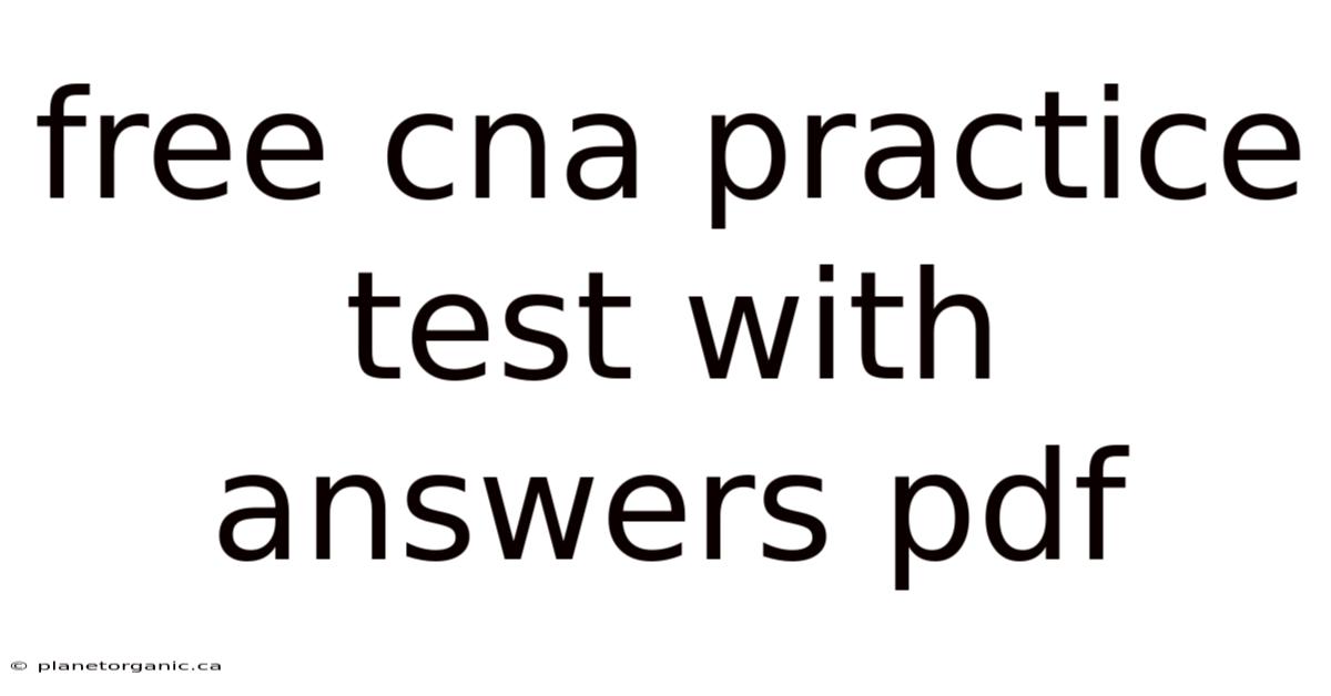 Free Cna Practice Test With Answers Pdf