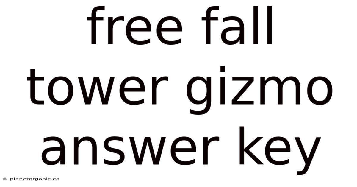 Free Fall Tower Gizmo Answer Key
