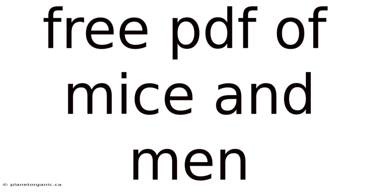 Free Pdf Of Mice And Men