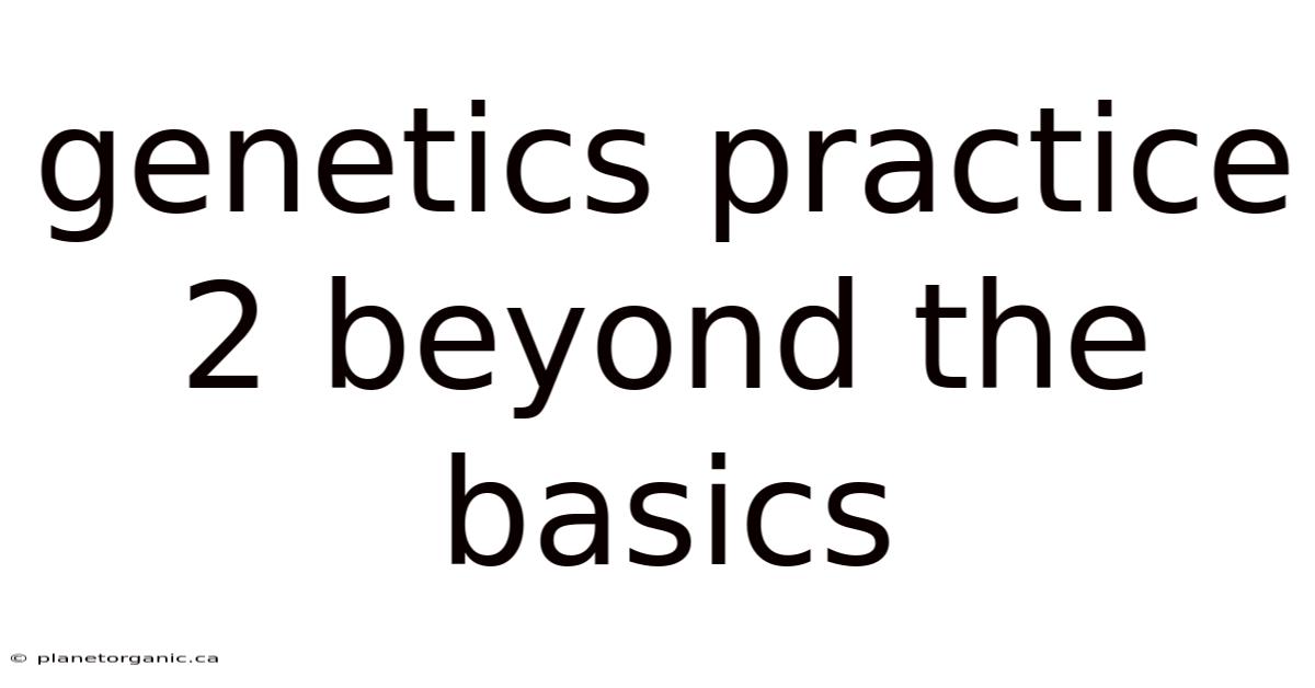 Genetics Practice 2 Beyond The Basics