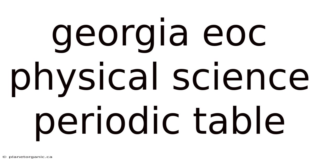 Georgia Eoc Physical Science Periodic Table
