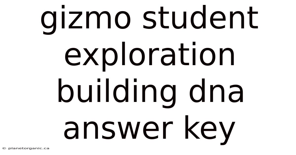 Gizmo Student Exploration Building Dna Answer Key