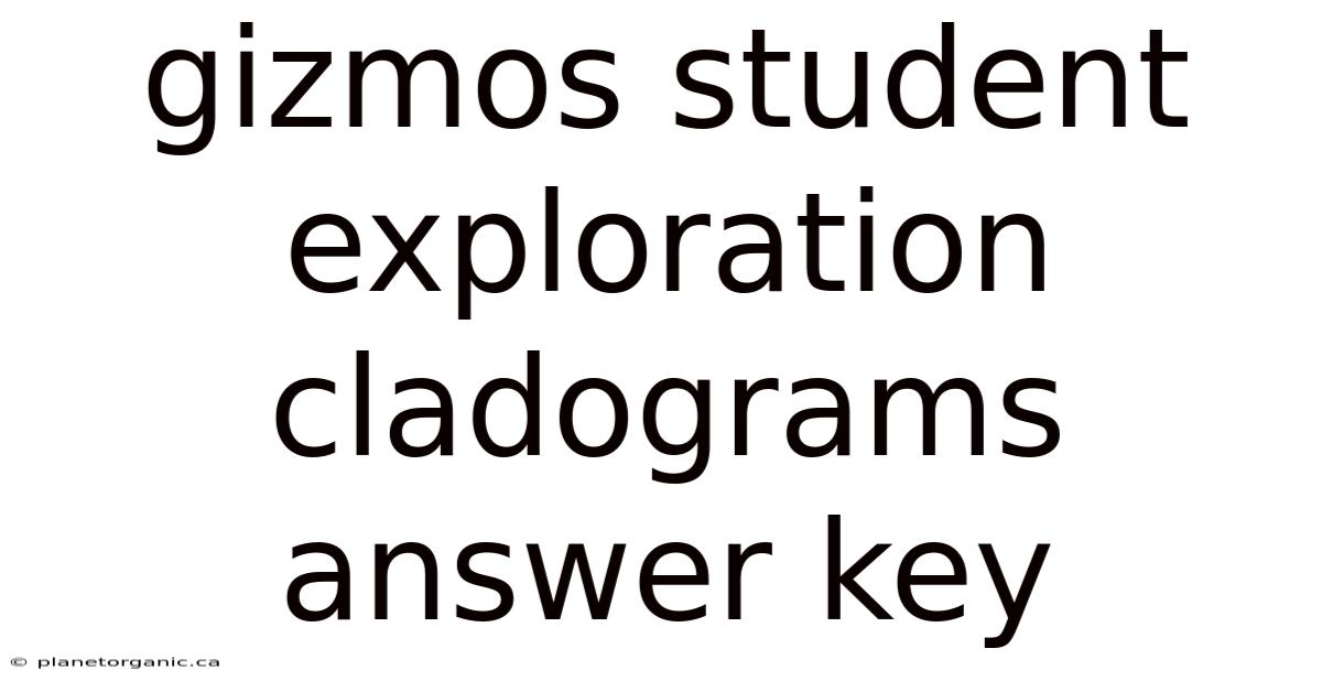 Gizmos Student Exploration Cladograms Answer Key