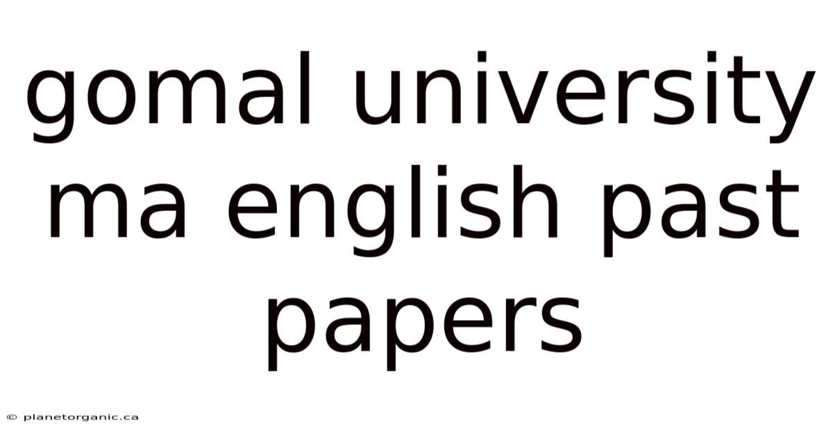 Gomal University Ma English Past Papers