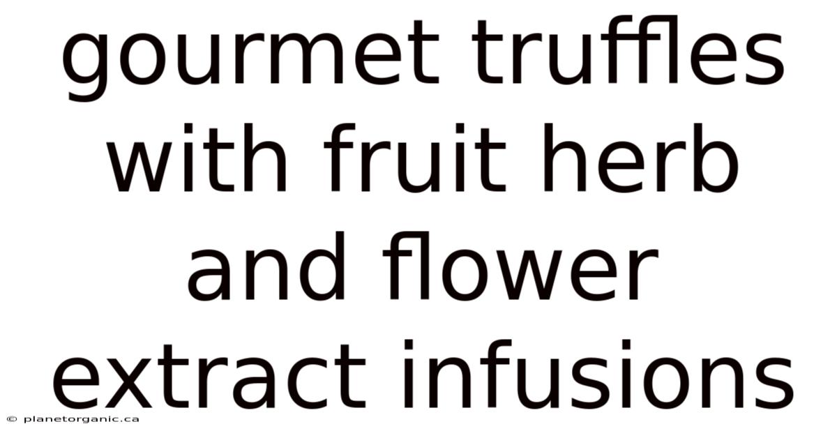 Gourmet Truffles With Fruit Herb And Flower Extract Infusions