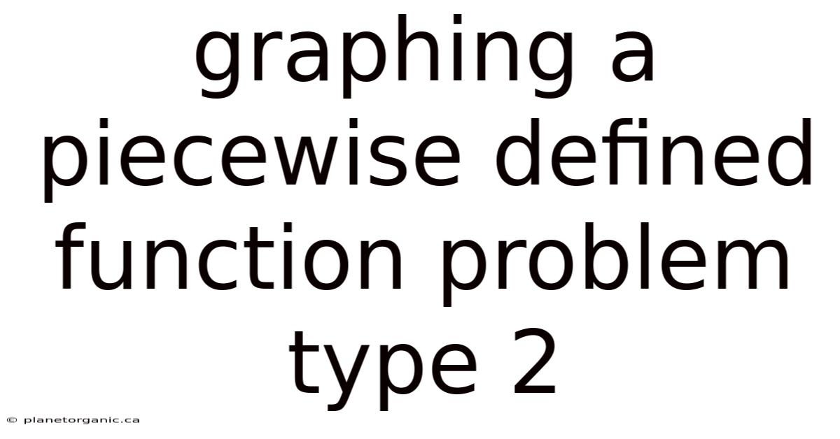 Graphing A Piecewise Defined Function Problem Type 2
