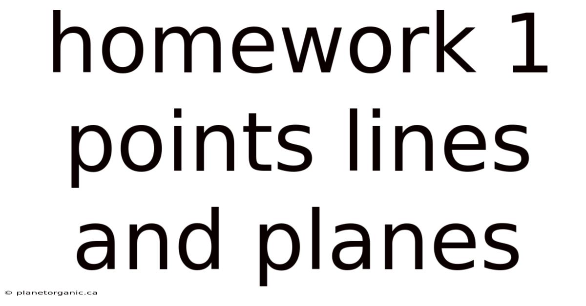 Homework 1 Points Lines And Planes